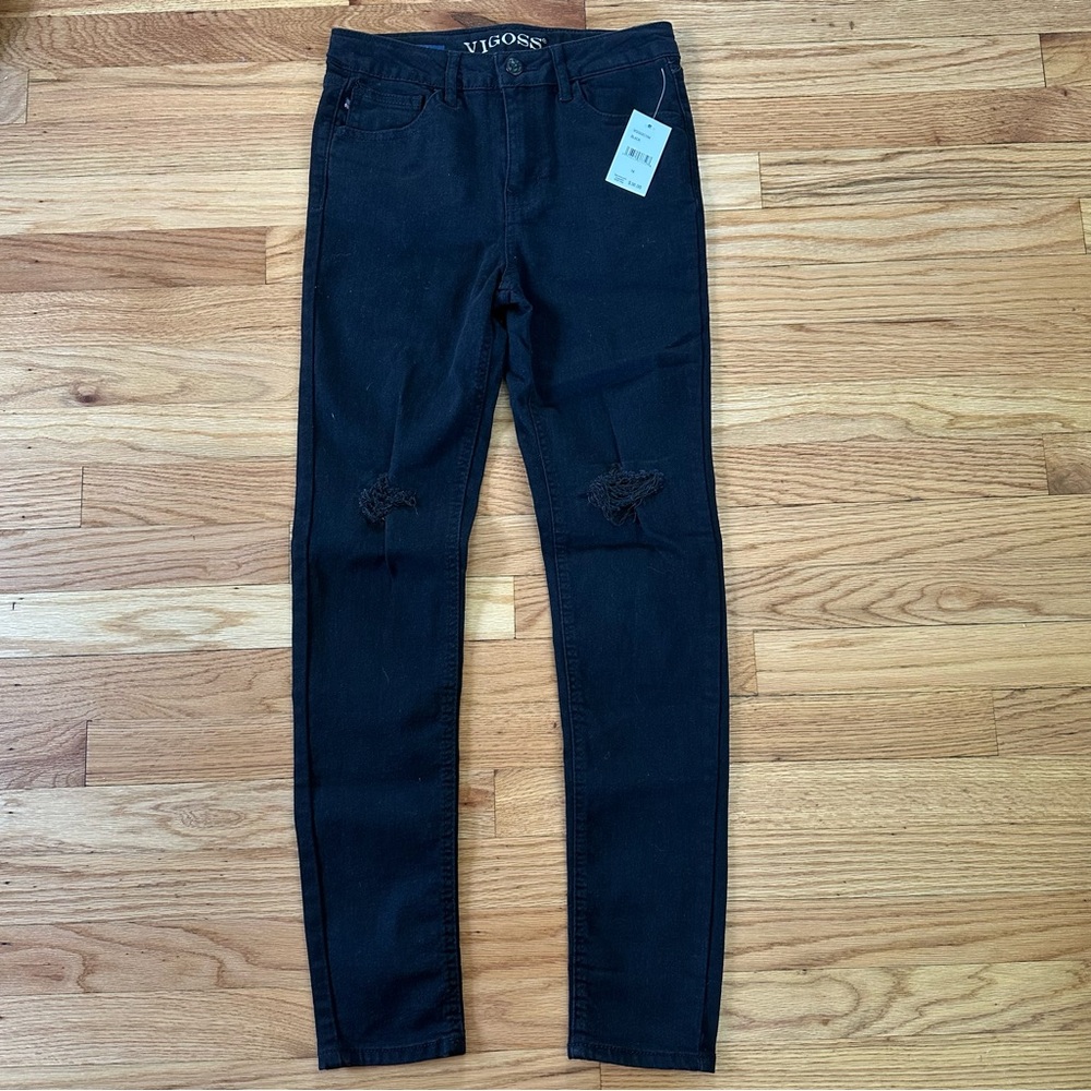 NWT Vigoss The Ace Jegging Black Denim Skinny Sz 14